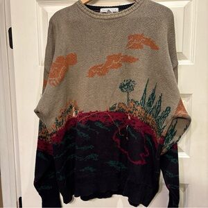 Vintage Izod Club Golf Sweater Mens XL Knit Pullover Scenic Course USA 90s